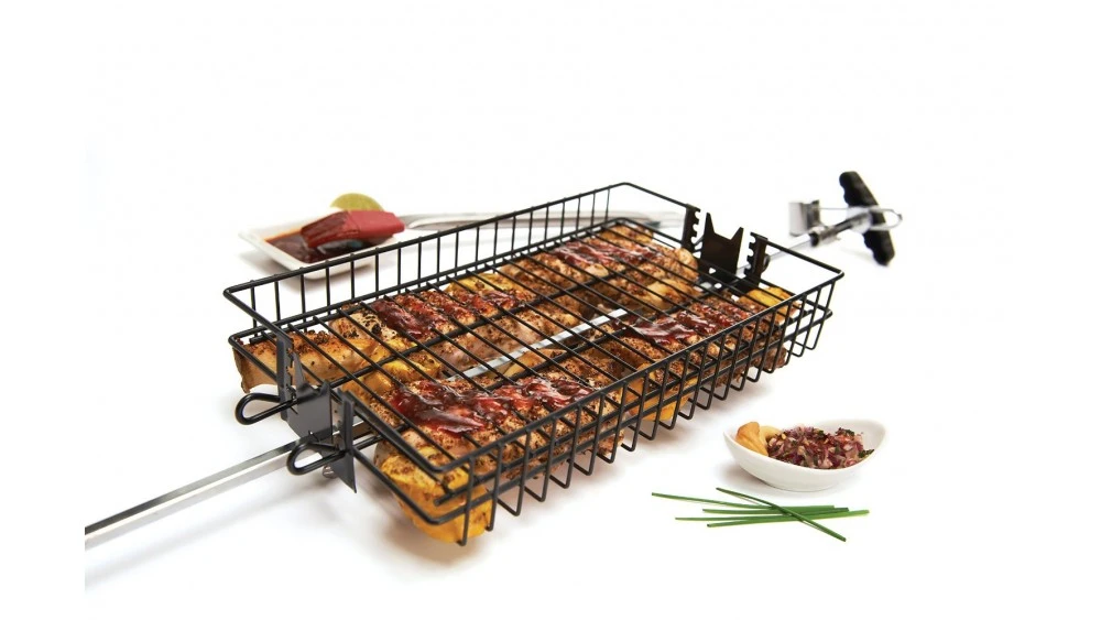 Grill Pro Deluxe Non-Stick Flat Spit Basket - Image 3