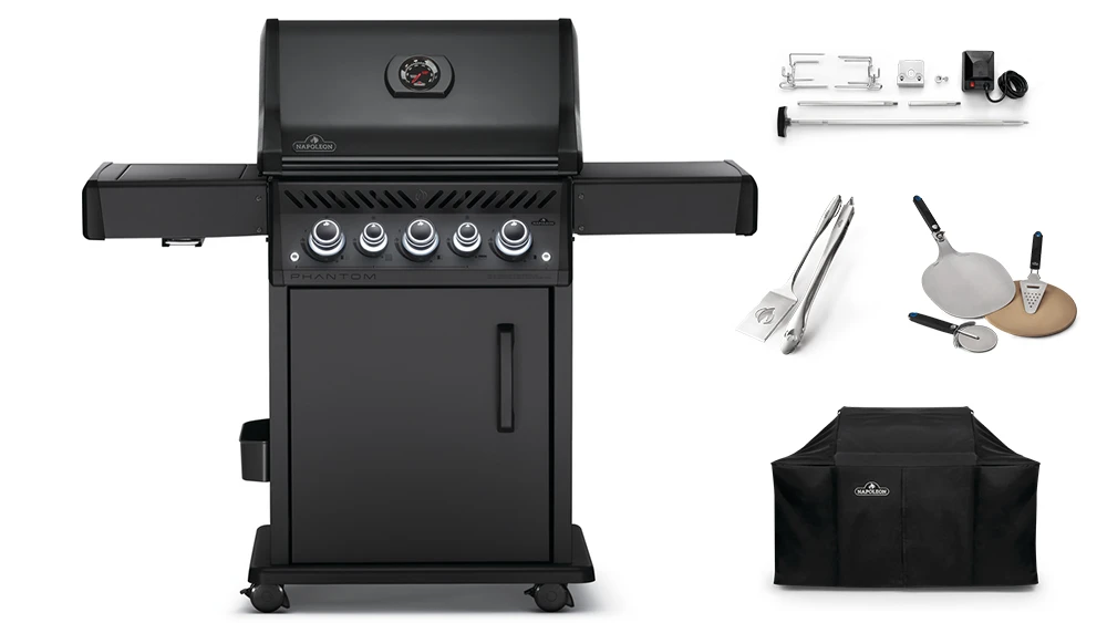 Napoleon Rogue Phantom RSE425RSIBPMK-1 Gas BBQ - Free Cover & Accessories