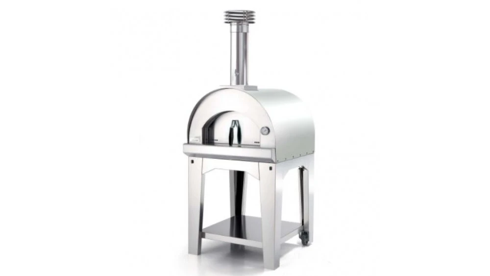 Fontana - Margherita Wood Pizza Oven With Trolley - Stainless Steel